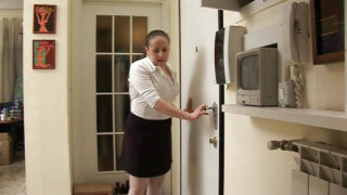 Stockinged Alice Cortesi with big tits gets her ass fucked hard and hairy pussy teased