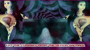 the demon shemale mesmerizes you to wank and eat your cum cum by goddesslana