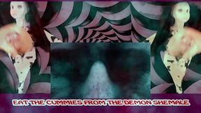 the demon shemale mesmerizes you to wank and eat your cum cum by goddesslana