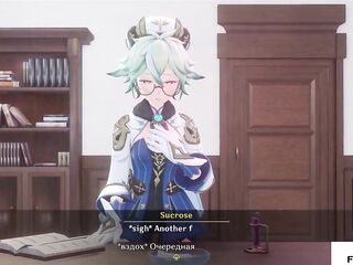 Shemale hentai Genshin Impact Sweet Anime Story Sucrose & Lumine Uncensored