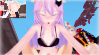 Futa Omaru Polka and Futa Nyanners Vtuber - Male taker POV [Hentai Animation]