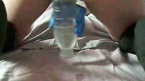 Bizarre anal stretching workout of my lusty BBW wife with bottle