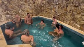Two lovers trade partners in a wild motel pool frenzy