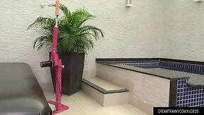 She-Male whore bella atrix fills her tight butt with a massive sextoy