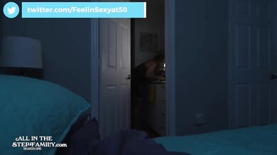 Scared StepSon fucks Curvy StepMom in her bed during thunder