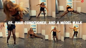 Oil, hair conditioner, and a model walk MP4