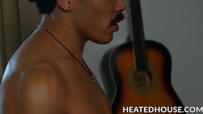 Submissive gay Kyle Fletcher has a smile while Ricky Rexx breeds him