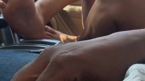 Car session footjob