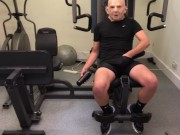 trying out my New FACE MASK ** JERKING OFF at the local GYM with that FLASHLIGHT **