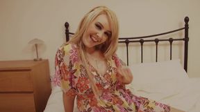 Curvaceous Blonde Bombshell Katie K Likes to Play with Her Melons and Rub Her Pussy