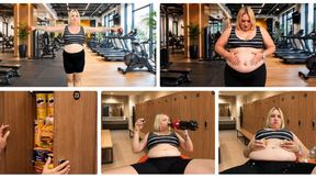 Jeanette’s Secret Locker and Her Growing FULL Belly SD