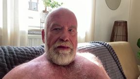 Hot, Hairy Old Bear Jerks off His Thick Piston.