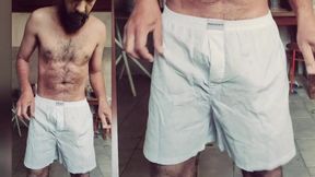 White pijama, yellow of sperm