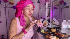 Mukbang Spicy Food Asmr Long Nails Messy Facestuffing Vlog