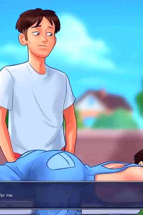 Summertime saga: cougar mature MILF seduces Younger man in her backyard ep 108