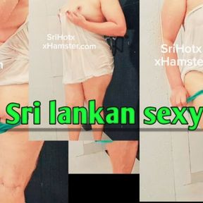 Sri lankan new sexy brunette  girl bath and solo fun