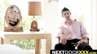 NextDoorXXX.com - Young stud services his boss's cock for a raw reward