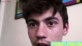 Beautiful boy Esteban sucks my uncut cock and eats my sticky load of cum