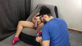 Submissive Kitten - Toy Play - Close