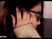 Girl in Glasses Sucked your BIG cock while preparing the hookah for the evening - MollyRedWolf