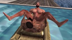 Himbo muscle daddy drowns in pool while BBC rips through tight hole