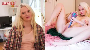 German gamer chick in cosplay gets tentacle vibe on her shaved pussy