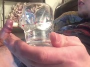 I was so Fucking HARD! Cum in Shotglass CEI, I don't follow through :(