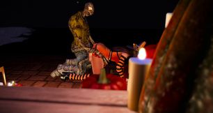 Halloween Night: A Witch Coveted by a Zombie