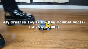 Aly Crushes Toy Truck (Big Combat boots)
