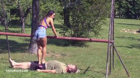 Mistress Nomi plays in the frame mp4