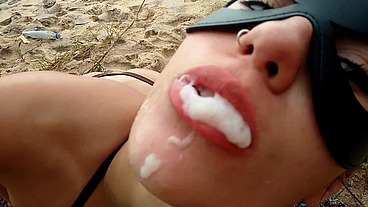 PUBLIC SUMMER BEACH, FUCK FACE, ANAL AND CUM SWALLOW!!!!