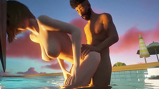 Sizzling teenie porks on the pool 3 DIMENSIONAL Anime porn 2nd part