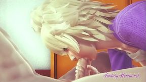 Boku No Hero Hentai - Mitsuki Blowjob and cums in her mouth  - Japanese asian manga anime porn