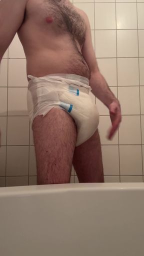 Spectacular moment from &quot;Diaper boy wearing a full diaper under his suit at work&quot;