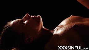 Sensual babe BBC fucked in romantic darkness