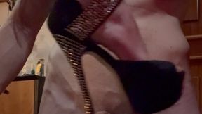 Cock trampling for my slave with shoes, heels and barefeet