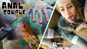 Hard ANAL fuck for Tattooed Girl - Balls Deep Assfuck for Goth Slut - ATM, Facial