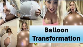 BALLOON growth TRANSFORMATION... When you turn your GF on her belly swells up sooo big for you
