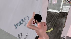 Animated 3D Gay Porn - Handsome Man Sucking Dick Through Glory Hole in Men's Toilet