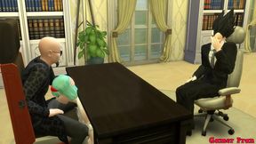 Bulma’s Hot Japanese Milf Maid Cheats With Boss While Husband Watches Cuckolded