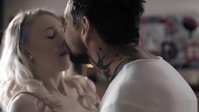 Tiny Lily Rader takes a huge cock in her tight pussy