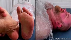 MyFriendsFeet: Tommy Bearhama gets mummified and giggles with feet tickles