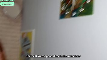 Sexy redhead babe LinaMigurtt gets fucked POV with cum on her ass
