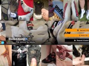 SK Pissing outdoors wearing urethal chastity