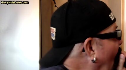 Gloryhole gay enjoys blowing nice dick while jerking it