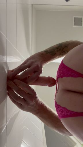 Bent over using my dildo