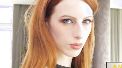 Redhead girl Alex Harper is fucked in the ass by a black stallion