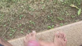 Cum in the backyard