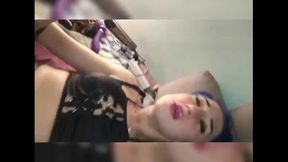 Bimbo Fucked In Latex Leggins And Sexy Fishnet