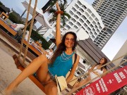 NO PANTIES at Beach Party # Flashing in Public
